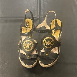 Michael Kors Black and Gold Espadrille Shoes